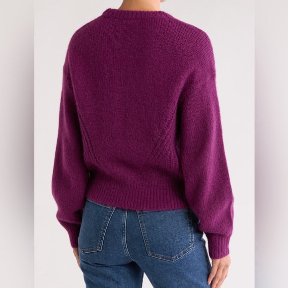 Madewell Simone Balloon Sleeve Sweater in Mulled Wine NWOT - Picture 5 of 7